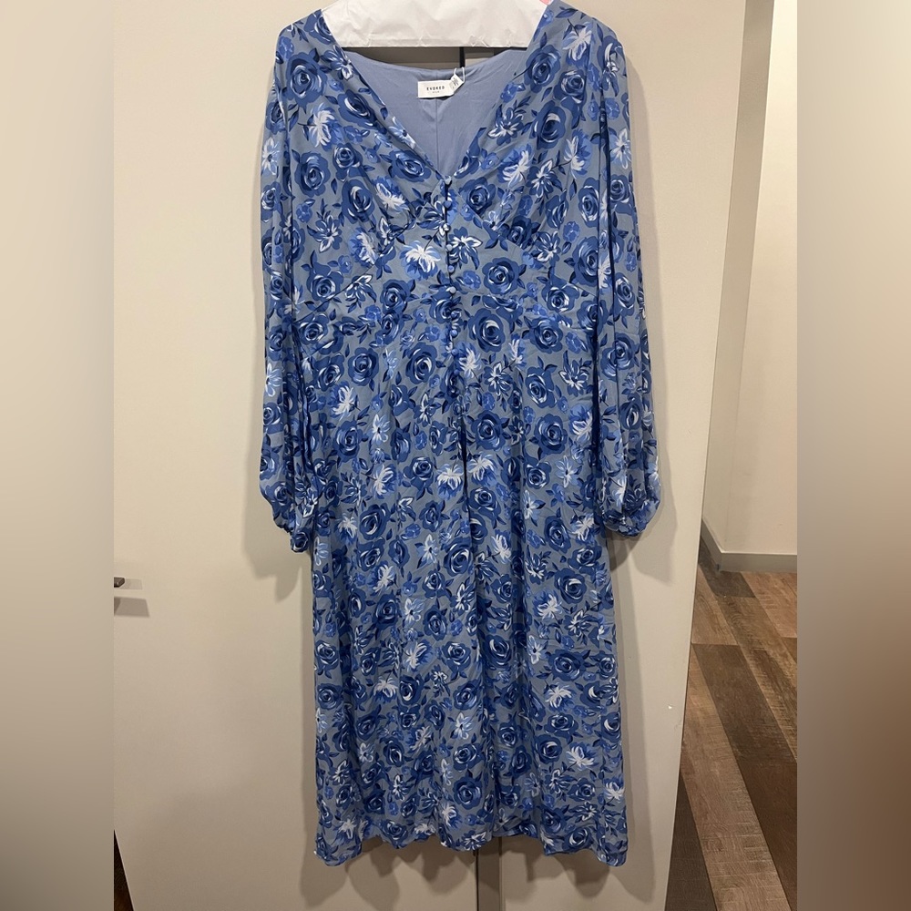 Vila Curve Blue Floral Dress [US 16]